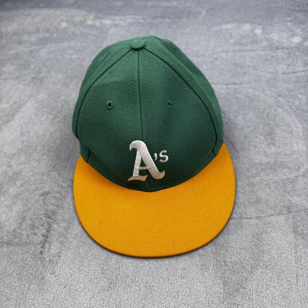 Oakland Athletics Hat Cap Fitted Mens 7 1/4 Green MLB Baseball Cooperstown 1975